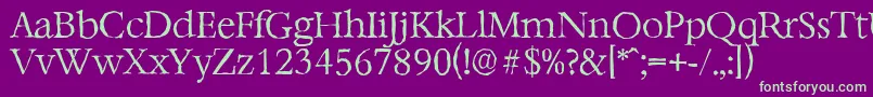 BernsteinantiqueLightRegular Font – Green Fonts on Purple Background