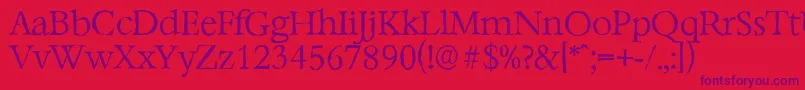 BernsteinantiqueLightRegular Font – Purple Fonts on Red Background