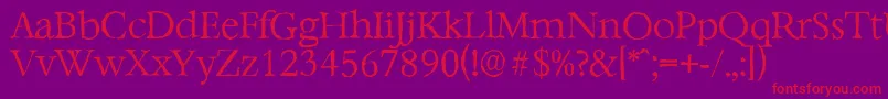 BernsteinantiqueLightRegular Font – Red Fonts on Purple Background