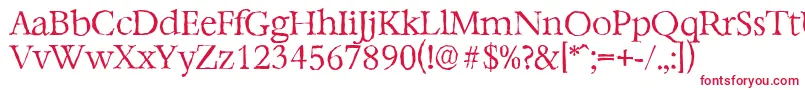 BernsteinantiqueLightRegular-Schriftart – Rote Schriften auf weißem Hintergrund