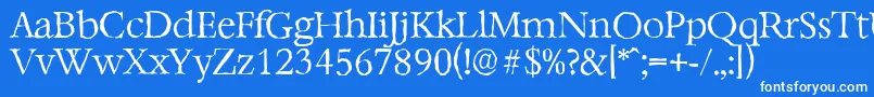 Шрифт BernsteinantiqueLightRegular – белые шрифты на синем фоне