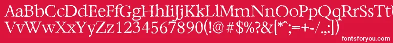BernsteinantiqueLightRegular Font – White Fonts on Red Background