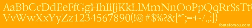 Шрифт BernsteinantiqueLightRegular – жёлтые шрифты на оранжевом фоне
