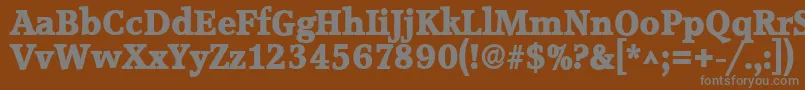 AccoladelhBold-fontti – harmaat kirjasimet ruskealla taustalla