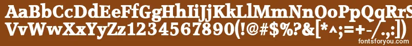 AccoladelhBold-fontti – valkoiset fontit ruskealla taustalla