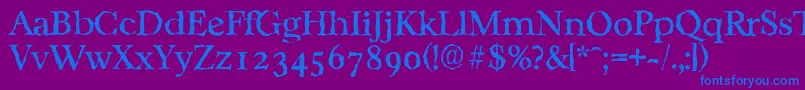 フォントCasablancarandomRegular – 紫色の背景に青い文字