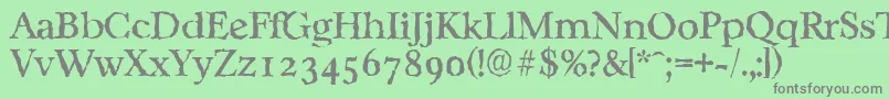 フォントCasablancarandomRegular – 緑の背景に灰色の文字