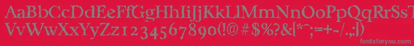 フォントCasablancarandomRegular – 赤い背景に灰色の文字