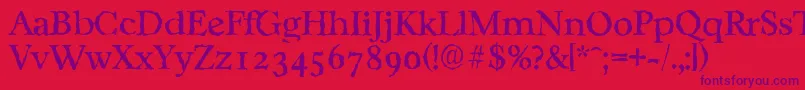 CasablancarandomRegular Font – Purple Fonts on Red Background