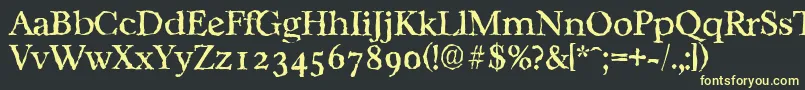 フォントCasablancarandomRegular – 黒い背景に黄色の文字