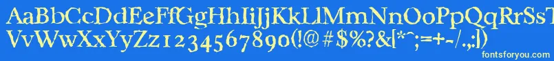 Шрифт CasablancarandomRegular – жёлтые шрифты на синем фоне