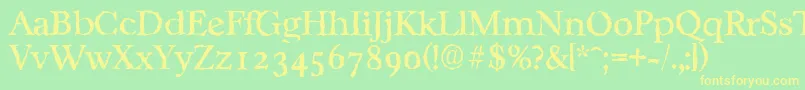 フォントCasablancarandomRegular – 黄色の文字が緑の背景にあります