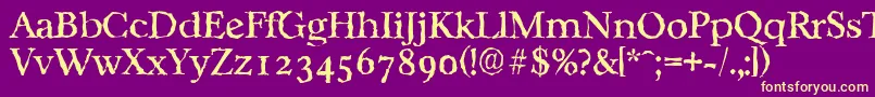 CasablancarandomRegular Font – Yellow Fonts on Purple Background