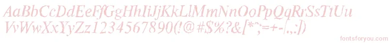 Fonte ThamesrandomItalic – fontes rosa em um fundo branco