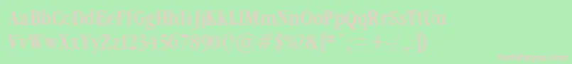 Garamondcond Light-Schriftart – Rosa Schriften auf grünem Hintergrund