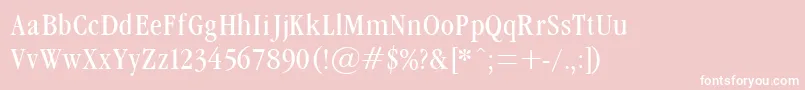 Garamondcond Light-fontti – valkoiset fontit vaaleanpunaisella taustalla