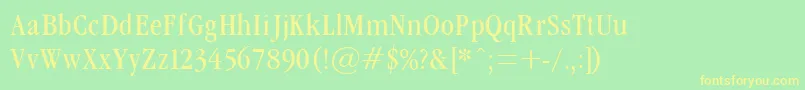 Garamondcond Light Font – Yellow Fonts on Green Background