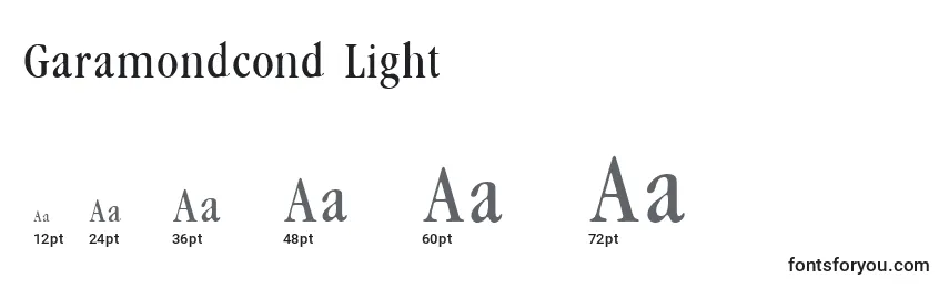 Größen der Schriftart Garamondcond Light