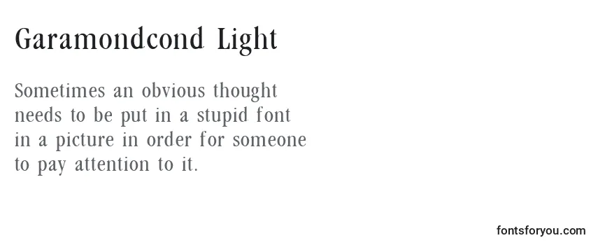 Review of the Garamondcond Light Font