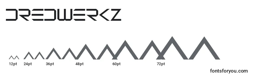 Размеры шрифта Dredwerkz