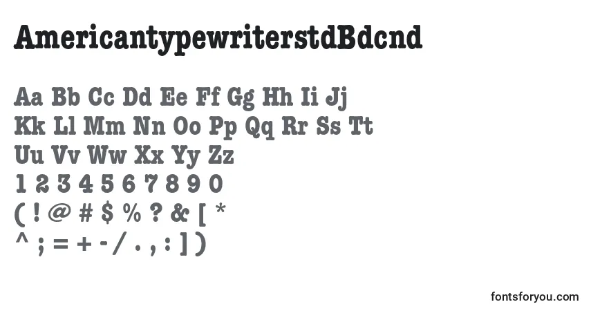 AmericantypewriterstdBdcnd Font – alphabet, numbers, special characters