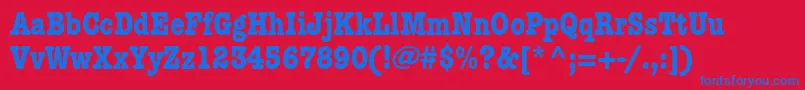 AmericantypewriterstdBdcnd Font – Blue Fonts on Red Background