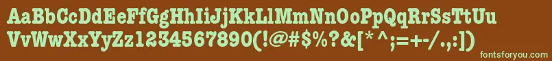 AmericantypewriterstdBdcnd-fontti – vihreät fontit ruskealla taustalla