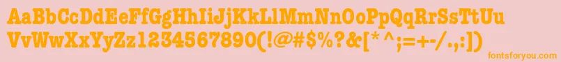 AmericantypewriterstdBdcnd Font – Orange Fonts on Pink Background