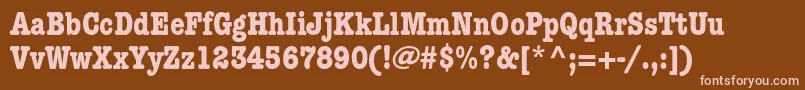 AmericantypewriterstdBdcnd Font – Pink Fonts on Brown Background