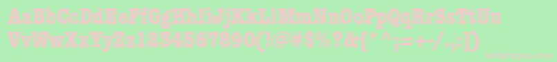 AmericantypewriterstdBdcnd Font – Pink Fonts on Green Background