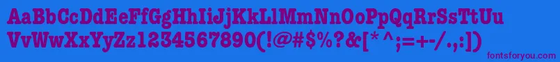 AmericantypewriterstdBdcnd Font – Purple Fonts on Blue Background