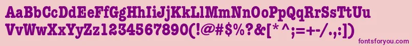 AmericantypewriterstdBdcnd Font – Purple Fonts on Pink Background