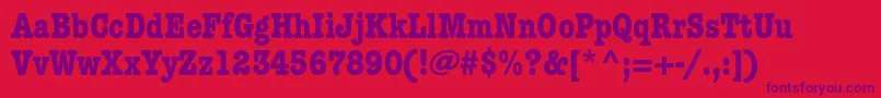 AmericantypewriterstdBdcnd Font – Purple Fonts on Red Background