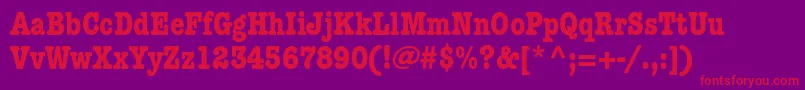 AmericantypewriterstdBdcnd Font – Red Fonts on Purple Background