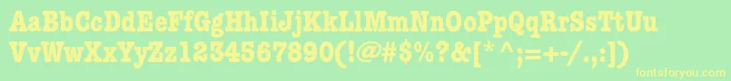 AmericantypewriterstdBdcnd Font – Yellow Fonts on Green Background