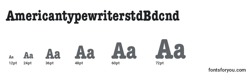 Размеры шрифта AmericantypewriterstdBdcnd