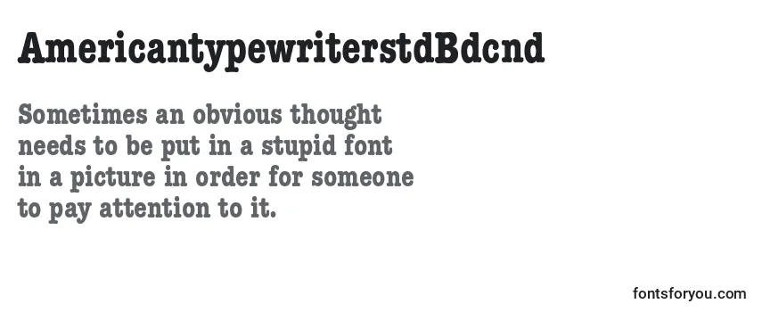 Review of the AmericantypewriterstdBdcnd Font