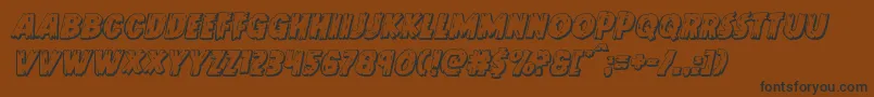 Doktermonstro3Dital-Schriftart – Schwarze Schriften auf braunem Hintergrund