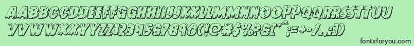 Doktermonstro3Dital Font – Black Fonts on Green Background