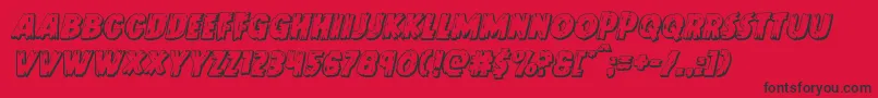 フォントDoktermonstro3Dital – 赤い背景に黒い文字