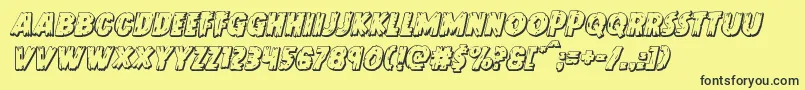 Doktermonstro3Dital Font – Black Fonts on Yellow Background