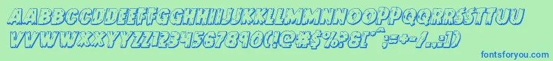 Doktermonstro3Dital Font – Blue Fonts on Green Background