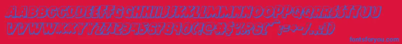 Doktermonstro3Dital Font – Blue Fonts on Red Background