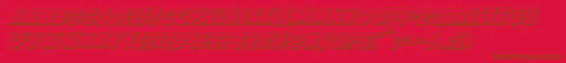 Doktermonstro3Dital-Schriftart – Braune Schriften auf rotem Hintergrund