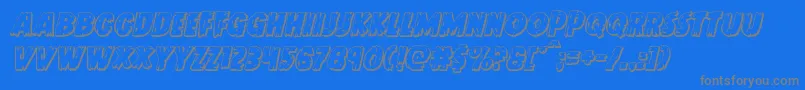 Doktermonstro3Dital Font – Gray Fonts on Blue Background