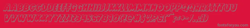 Czcionka Doktermonstro3Dital – szare czcionki na czerwonym tle