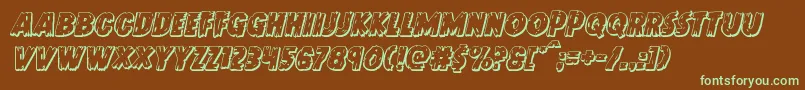Шрифт Doktermonstro3Dital – зелёные шрифты на коричневом фоне