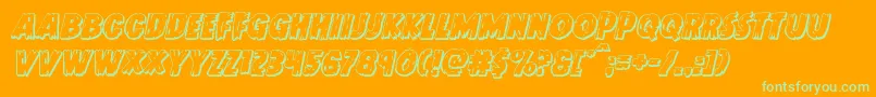 Шрифт Doktermonstro3Dital – зелёные шрифты на оранжевом фоне