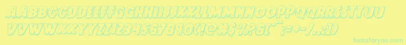 Doktermonstro3Dital Font – Green Fonts on Yellow Background