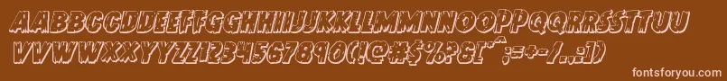 Doktermonstro3Dital Font – Pink Fonts on Brown Background